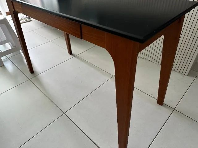 Mesa Escrivaninha Madeira 1 Gaveta Moderna - Foto 4