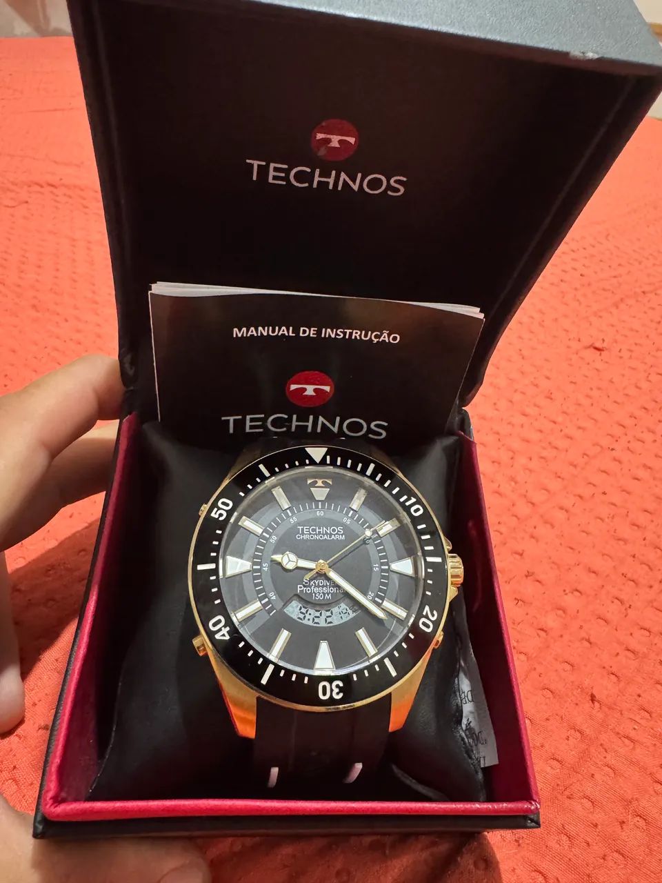 Relógio Technos Skydiver WT2050AH-2P Dourado Anadigi Resistente Água 150m