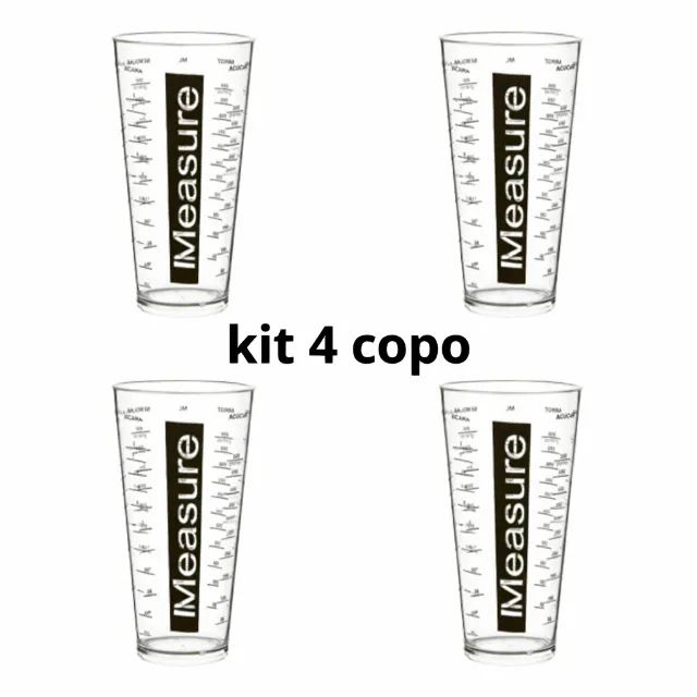 kit Copo medidor 800ml com 4 unidades