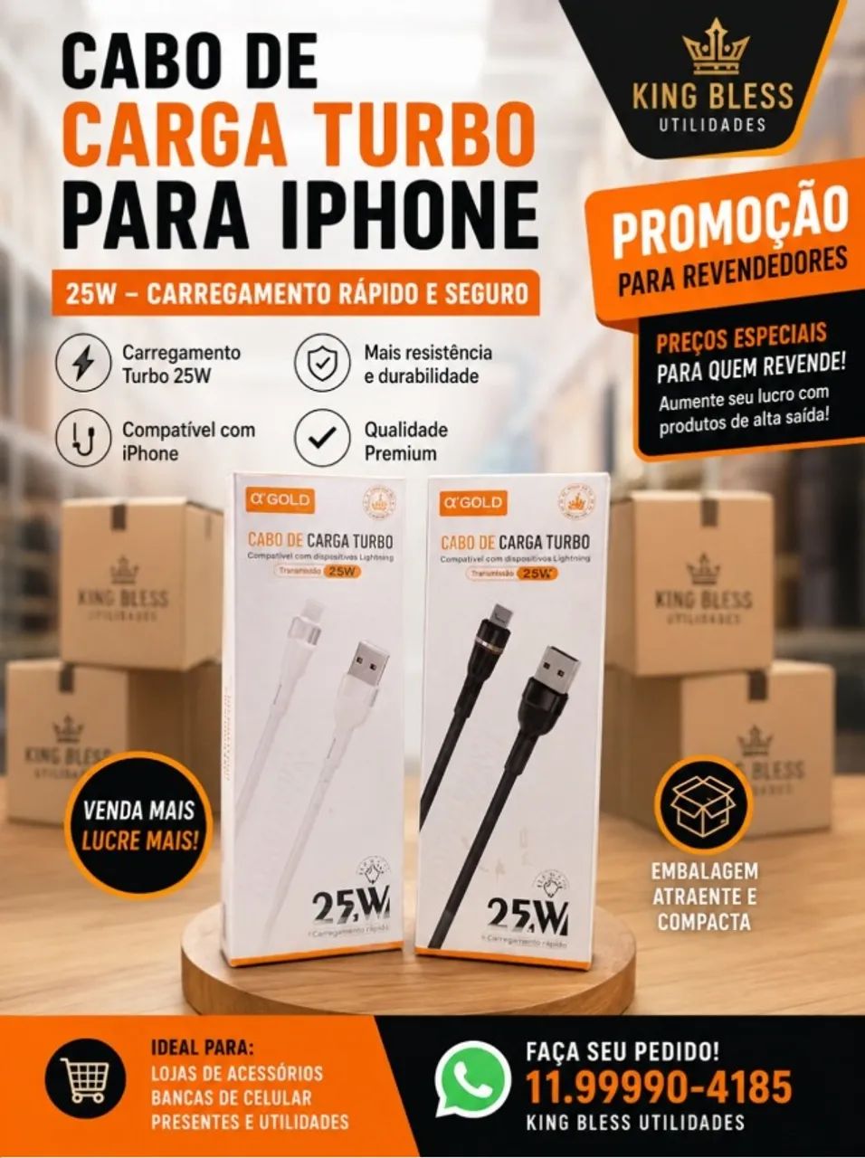 CABO USB Carregador Turbo IPHONE e Tipo C - Foto 2