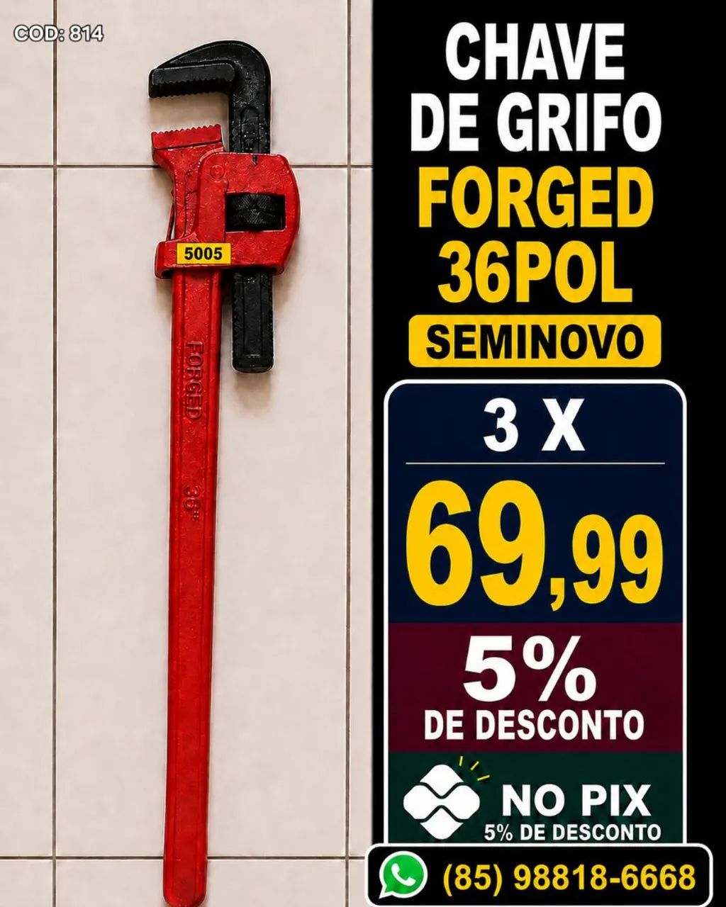 CHAVE DE GRIFO FORGED 36 POLEGADAS 