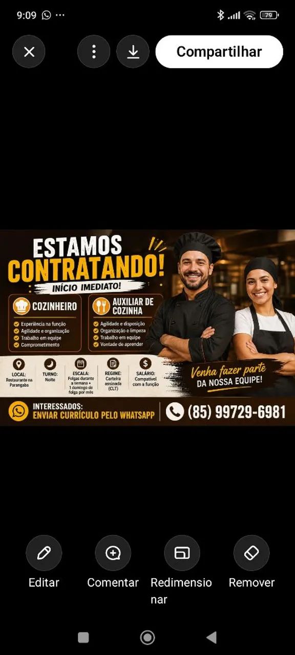 Churrasqueiro e Aux. de Cozinha 