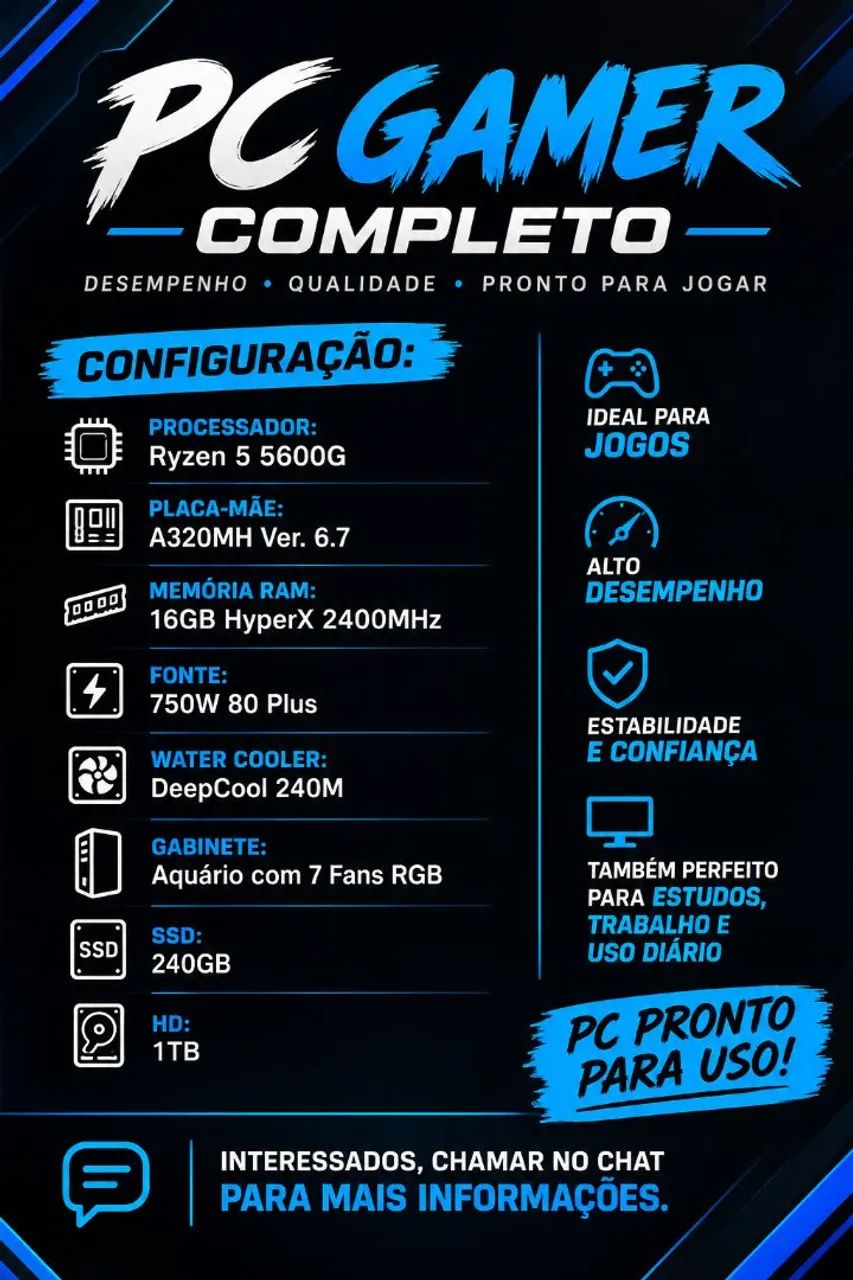 Pc Gamer Ryzen 5 5600g  - Foto 2