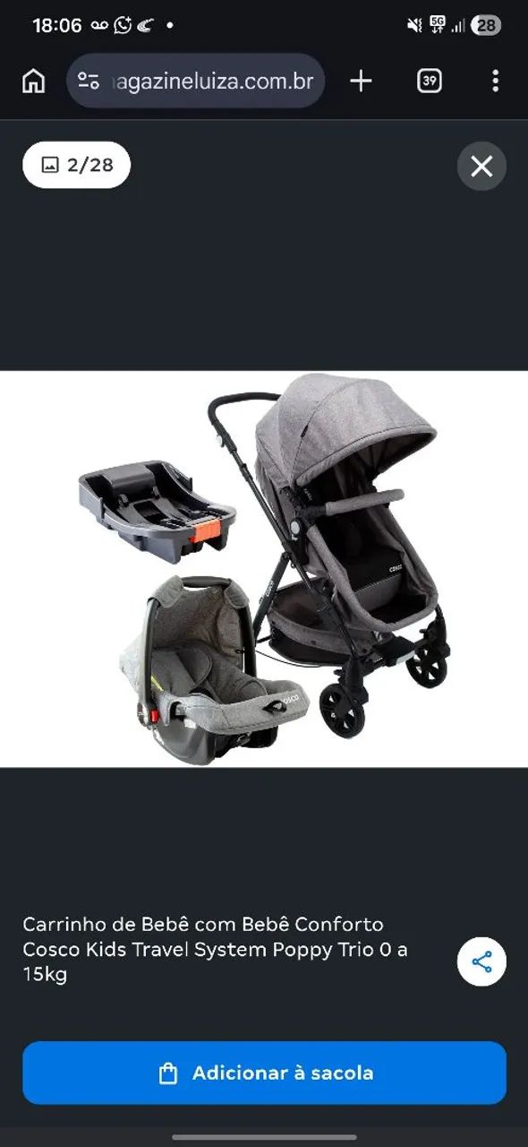 Carrinho de bebe completo com bebe conforto e moises - Foto 2