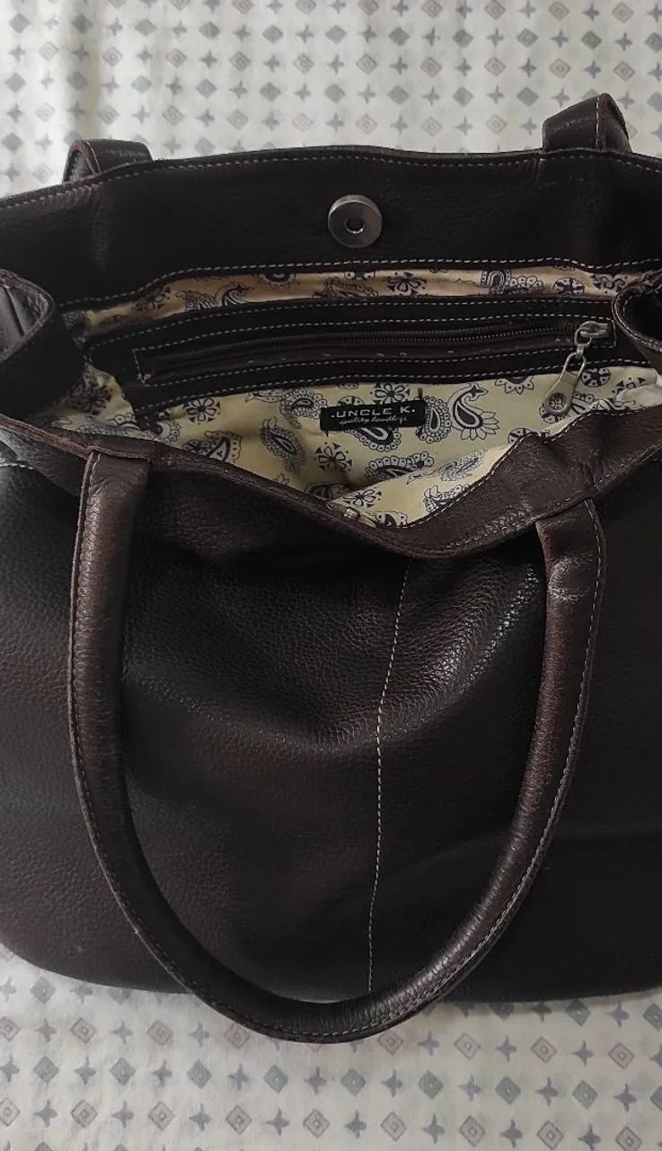 Bolsa de ombro marrom Uncle K - Foto 3