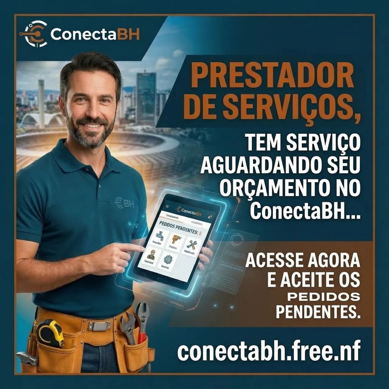 Tem serviço aguardando seu orçamento no ConectaBH 
