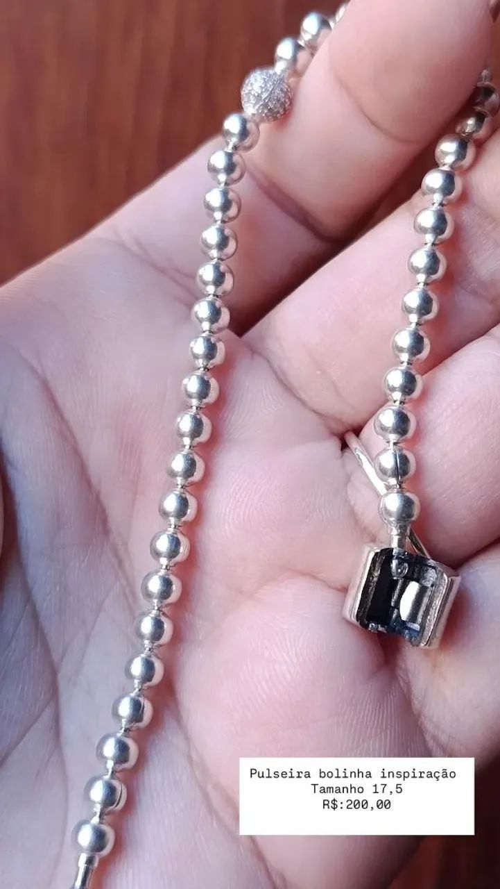 Pulseira bolinhas inspiração tamanho 17,5