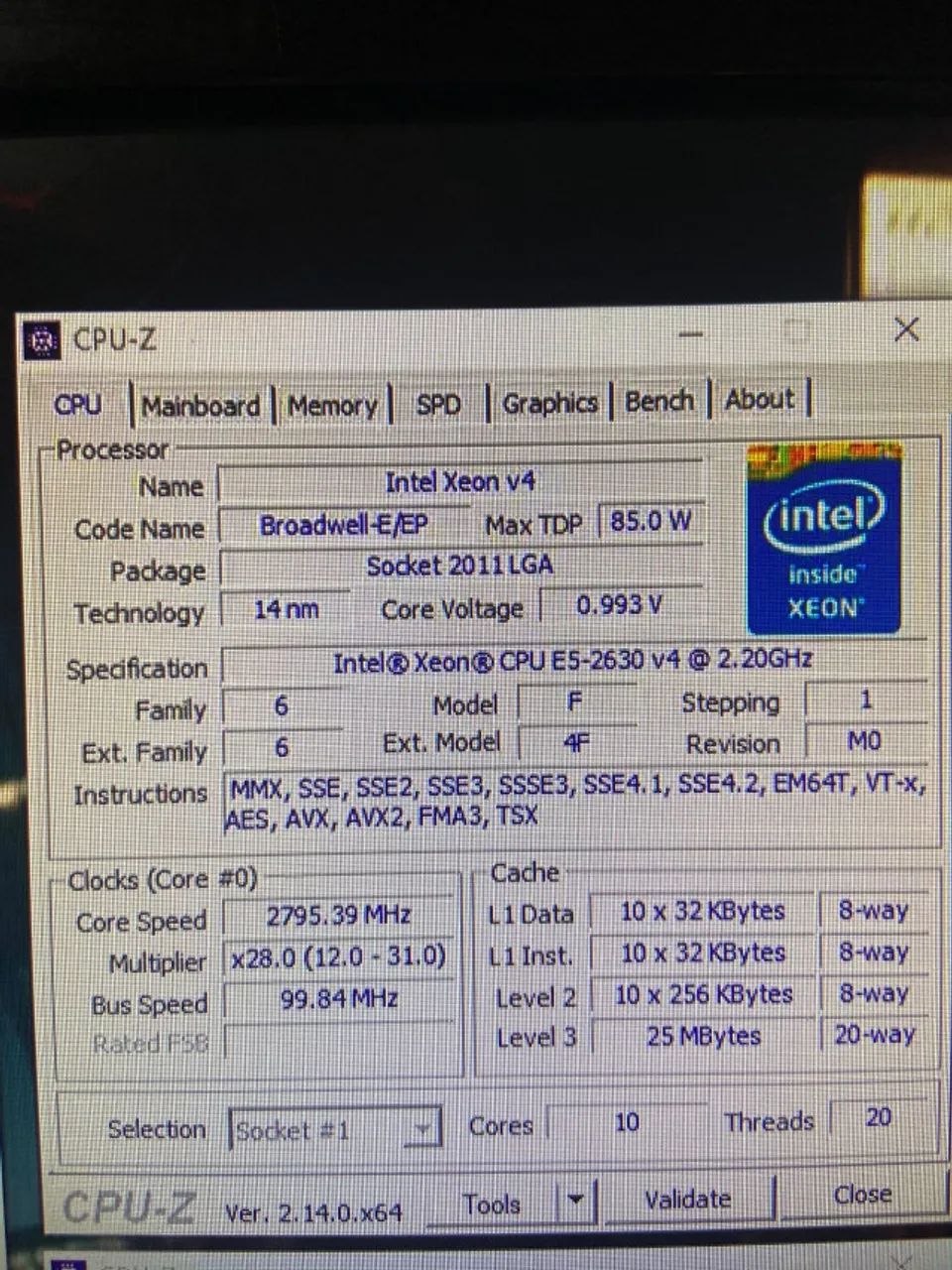  Xeon E5-2630 v4 | 10 Núcleos/20 Threads | Perfeito para Upgrade em X99. - Foto 3