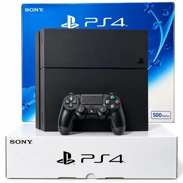 PS4 500GB Sony FAT + 1 Controle novo + 4 Jogos + Caixa - Completo