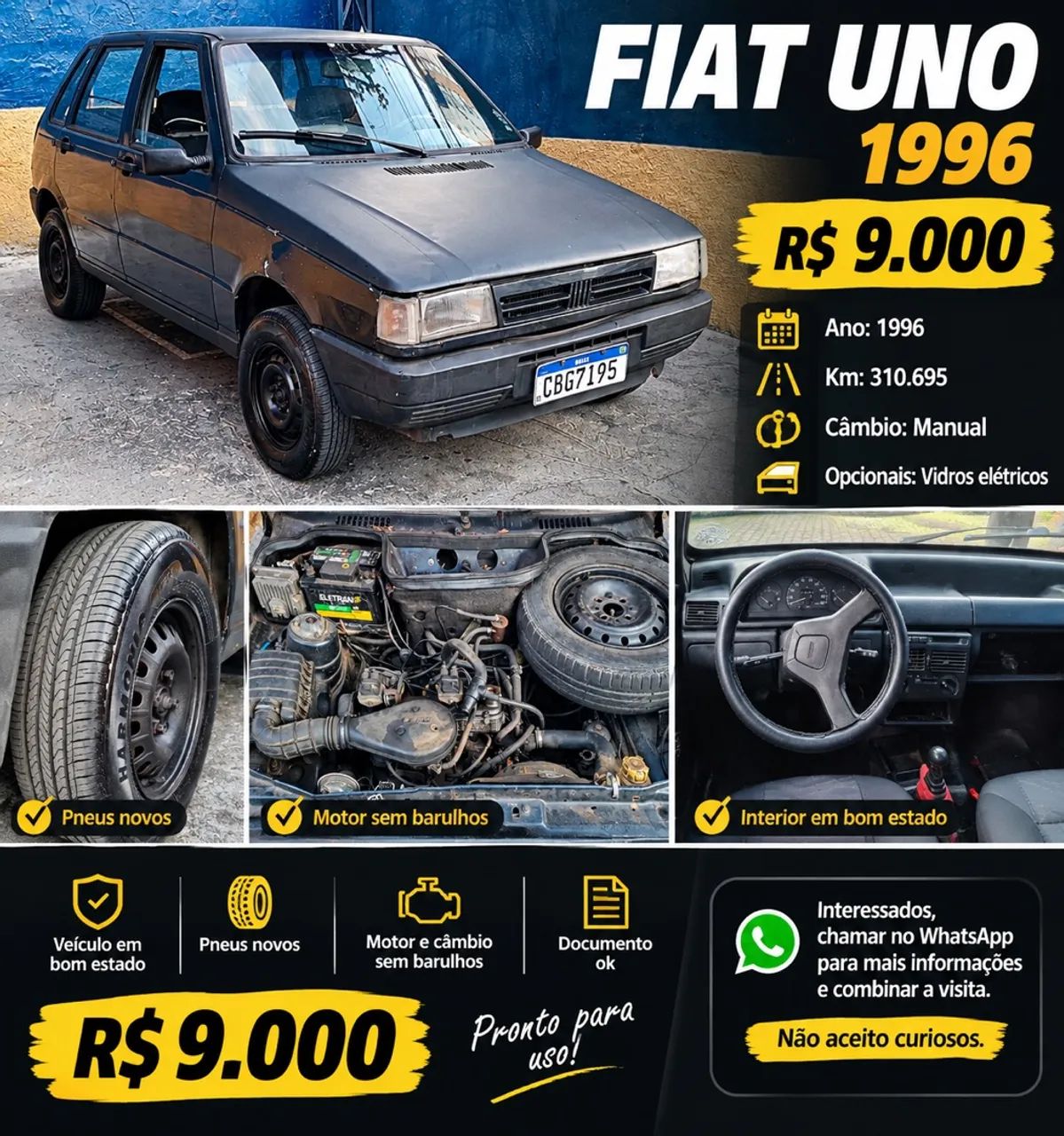 Fiat Uno Mille 1.0 Electronic 4P 1996