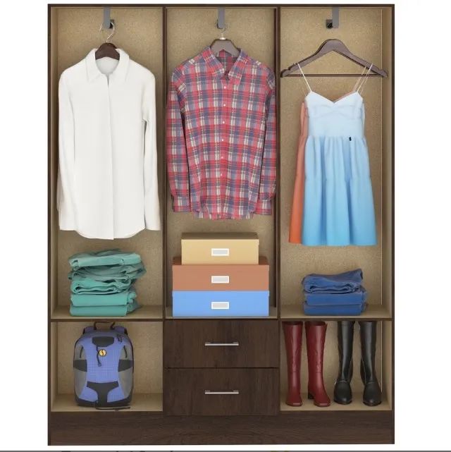 Guarda Roupa Caribe Flex 6 Portas Cinamomo com Off White - Foto 3