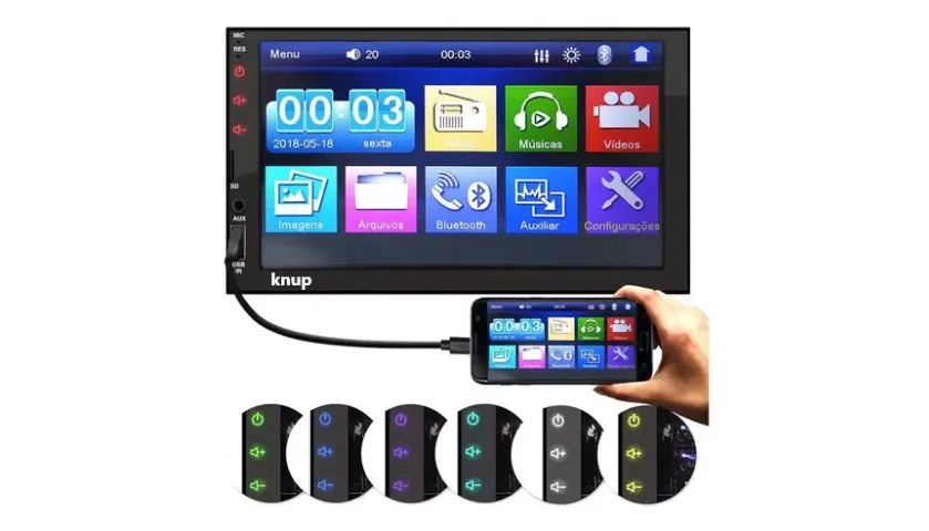 Central Multimídia Mp5 Automotivo Bluetooth 7'' Polegadas Rádio 2din  - Foto 2