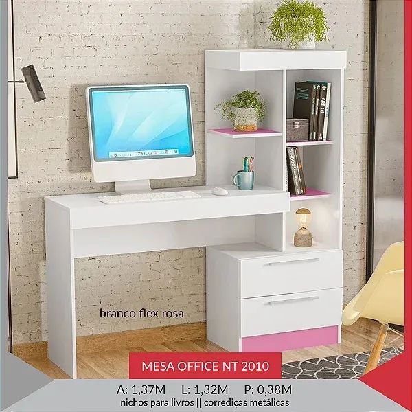Mesa Office com estante - Promoção 