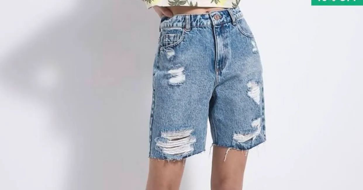 Bazar Short jeans destroyed TAM 38  - Foto 2