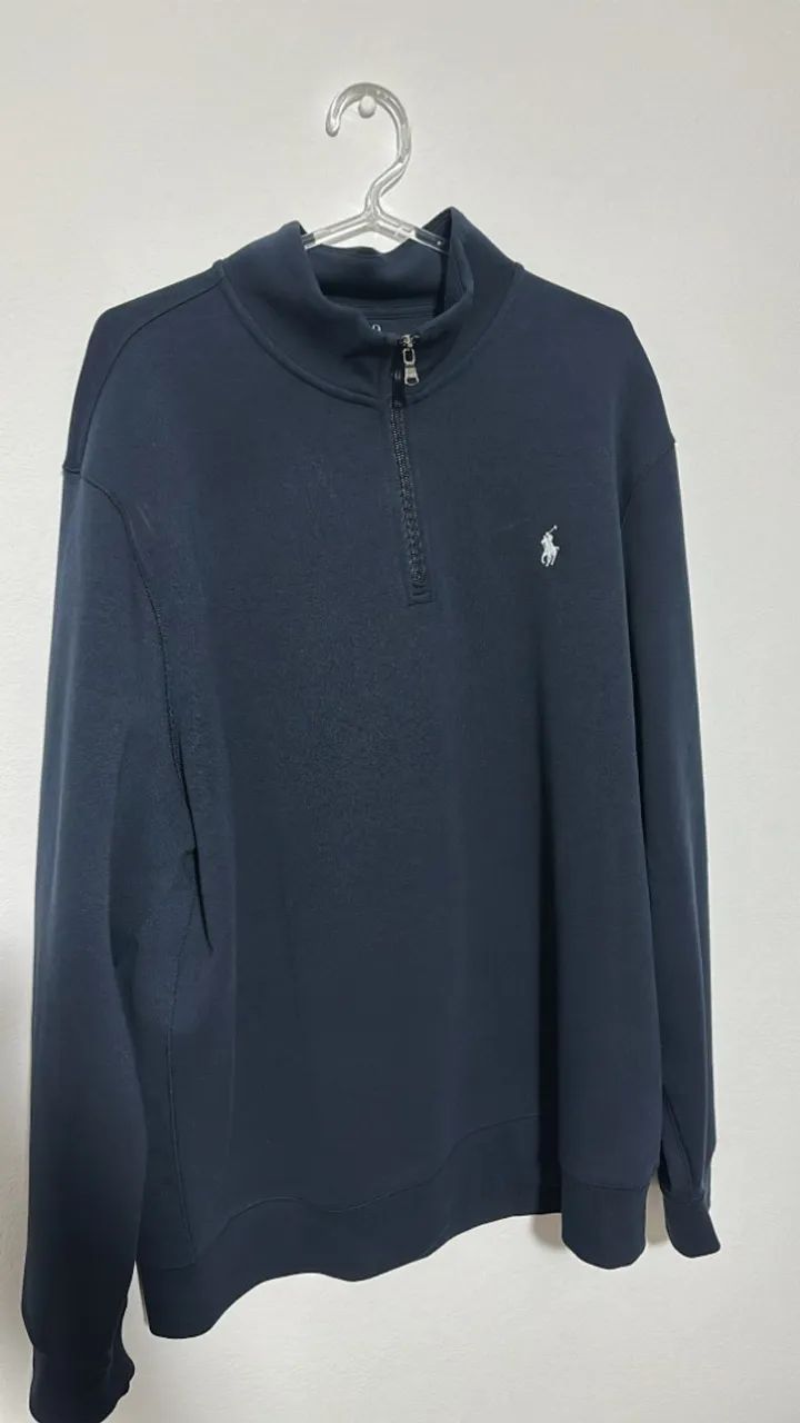 moletom ralph lauren quarter zip azul marinho - Foto 3