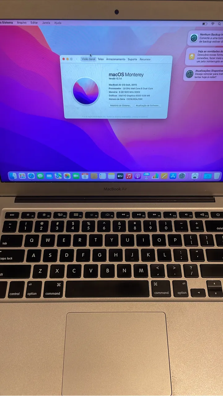 MacBook本体 MacBook Air 2018 i5/16GB/512GB Retina MacBook Air (Retina, 13 polegadas, 2018) - Especificações técnicas
