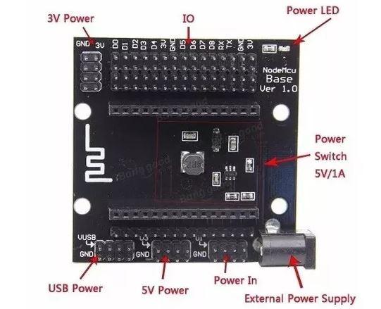 COD-AM129 Placa Base Nodemcu Shield Adaptador Esp8266 Arduino Automação Robotica