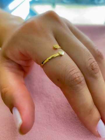 Anel feminino de coração em ouro18k  - Foto 2