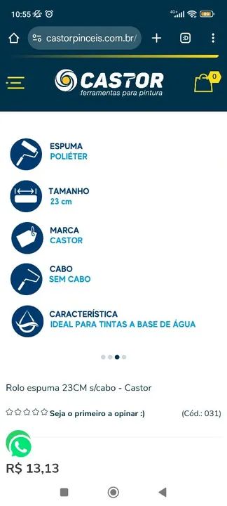 Rolo de espuma 23cm Castor - Foto 2