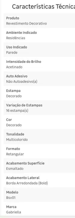 Revestimento Decorativo Cerâmica Bsv01 16X61cm Gabriella - Foto 4