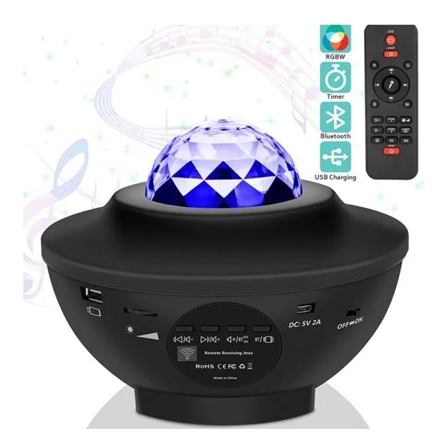 Projetor Galaxia decoração e iluminação com som e bluetooth
