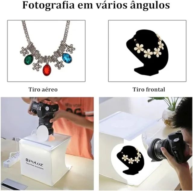 Estúdio Fotográfico Portátil, Tenda Fotográfica de Estúdio Fotográfico de 23cm x 23cm - Foto 2