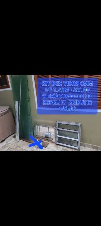 Kit Box Vidro 8mm - Espelho Embutir