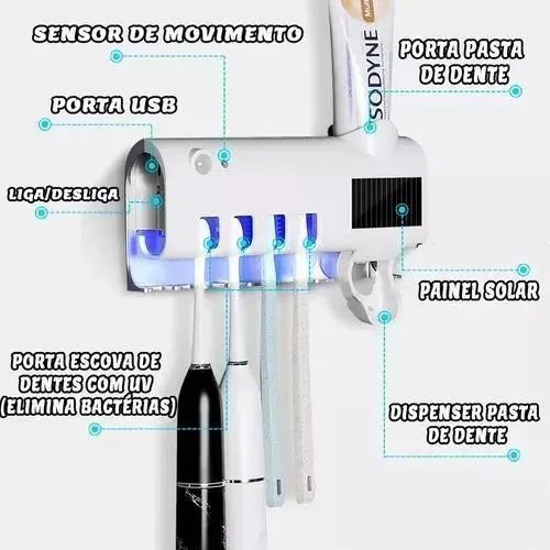 Esterilizador de Escova de Dente com Dispenser de Pasta - Foto 2