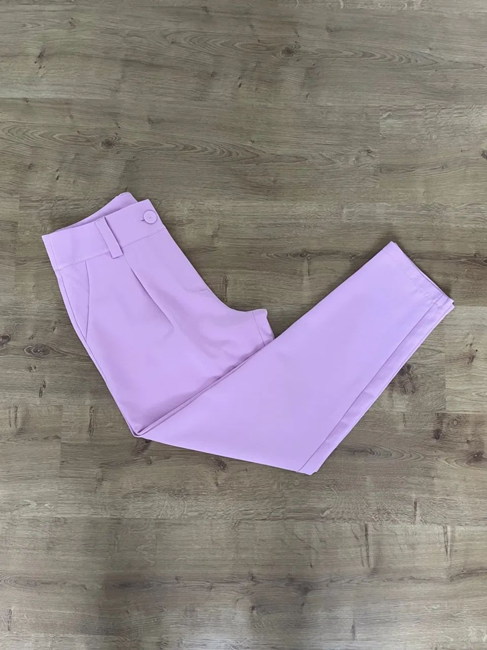 Calça tipo alfaiataria M Rosa Claro - Foto 2