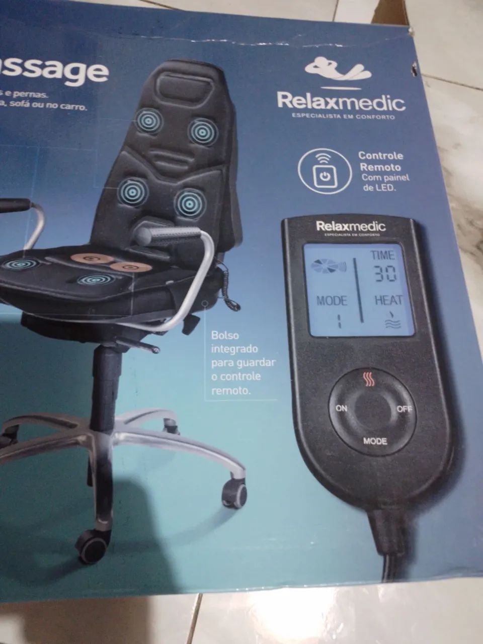 Massageador cadeira de Escritório com Massagem e Aquecimento