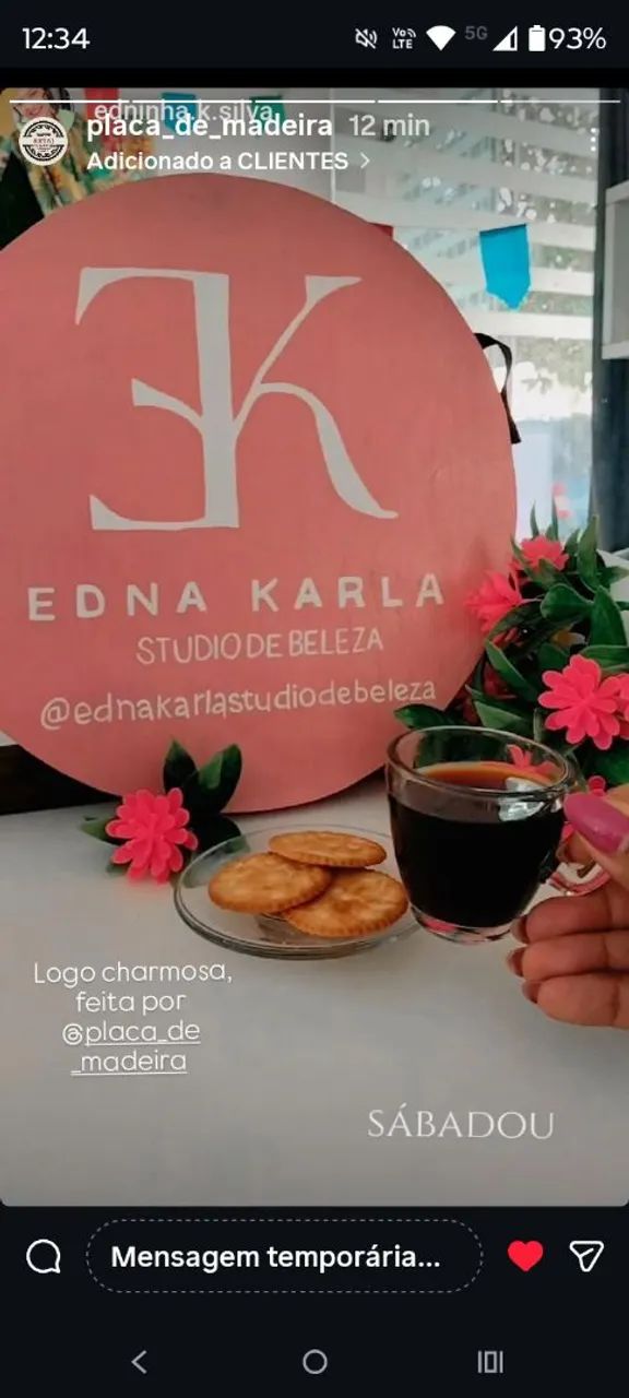 Placa Decorativa Edna Karla Studio de Beleza - Foto 3