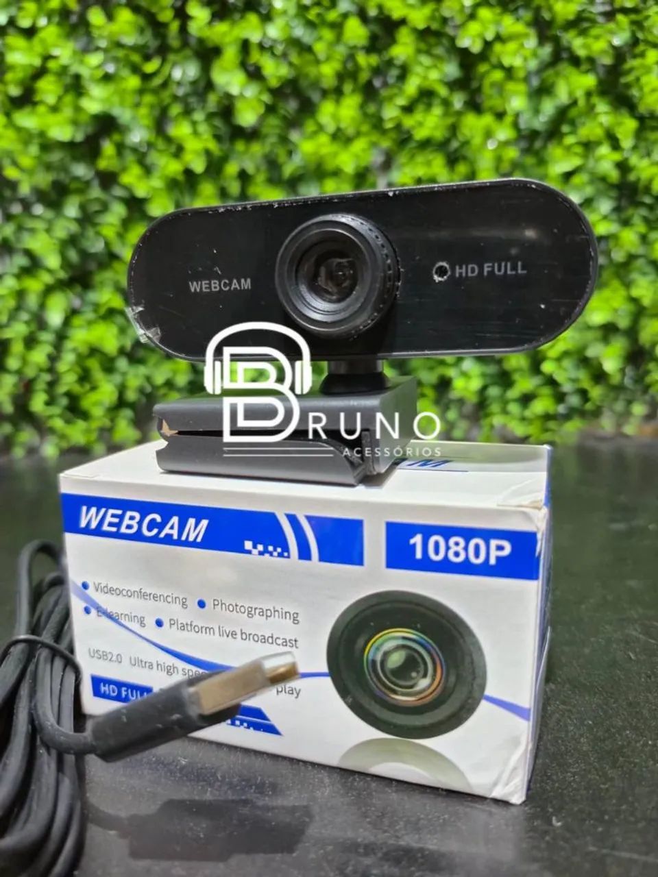 Webcam usb full hd 1080 mini câmera de visão 360° microfone