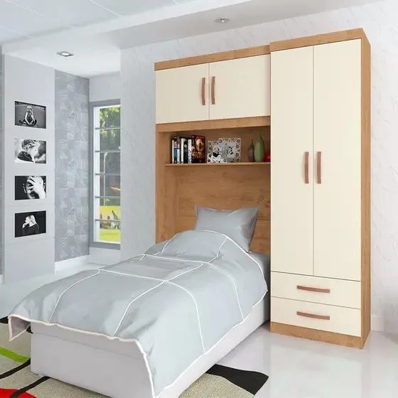 Guarda Roupa Parana 4 Portas e 2 Gavetas p  Cama Solteiro Novo entregamos