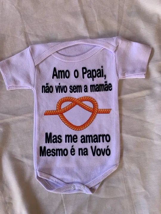 Traga sua ideia body bebê personalizado pai mãe