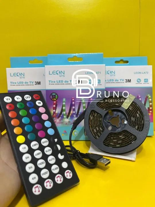 Fita LED USB 3M - Ritmo de som Iluminação RGB para TV - Foto 2