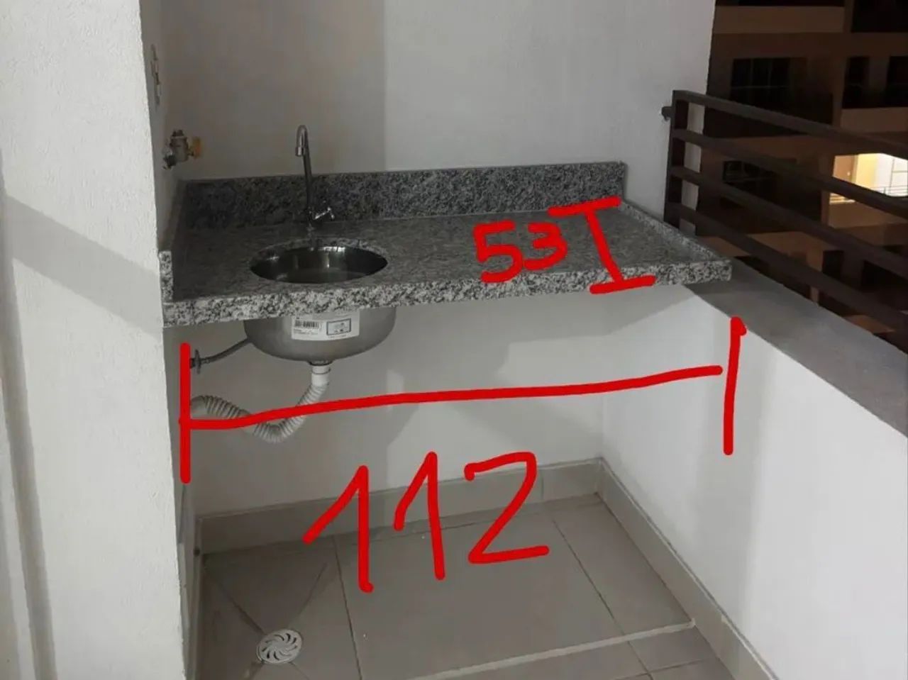 Pia em granito com Cuba