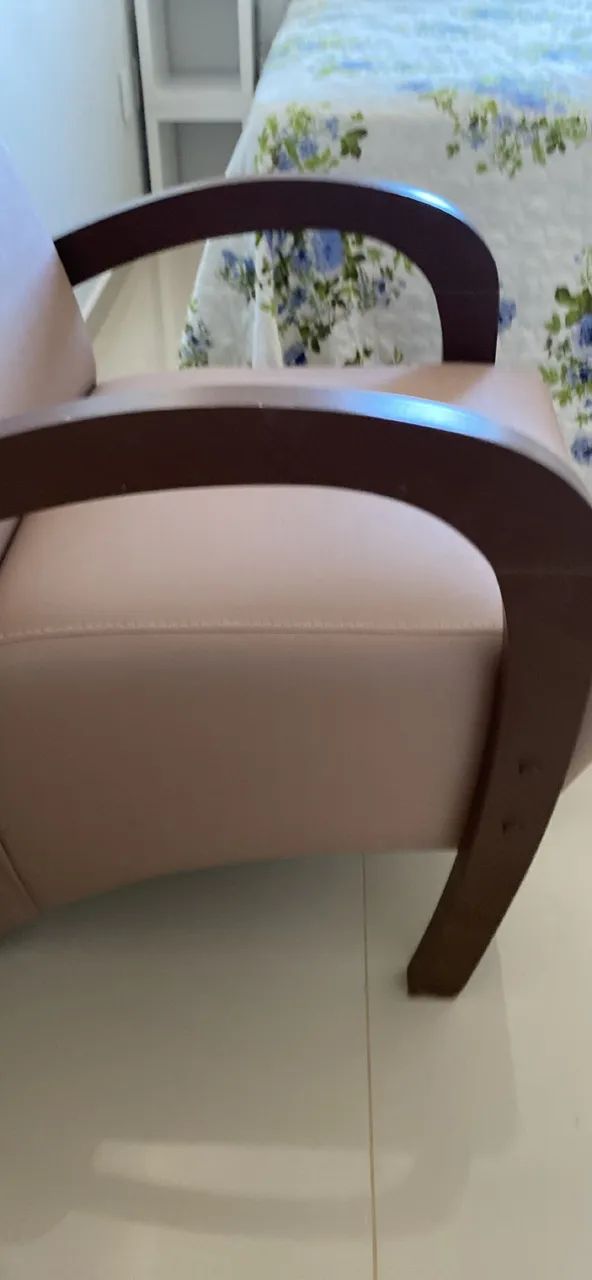 2 poltronas de couro sintético marrom - Foto 2