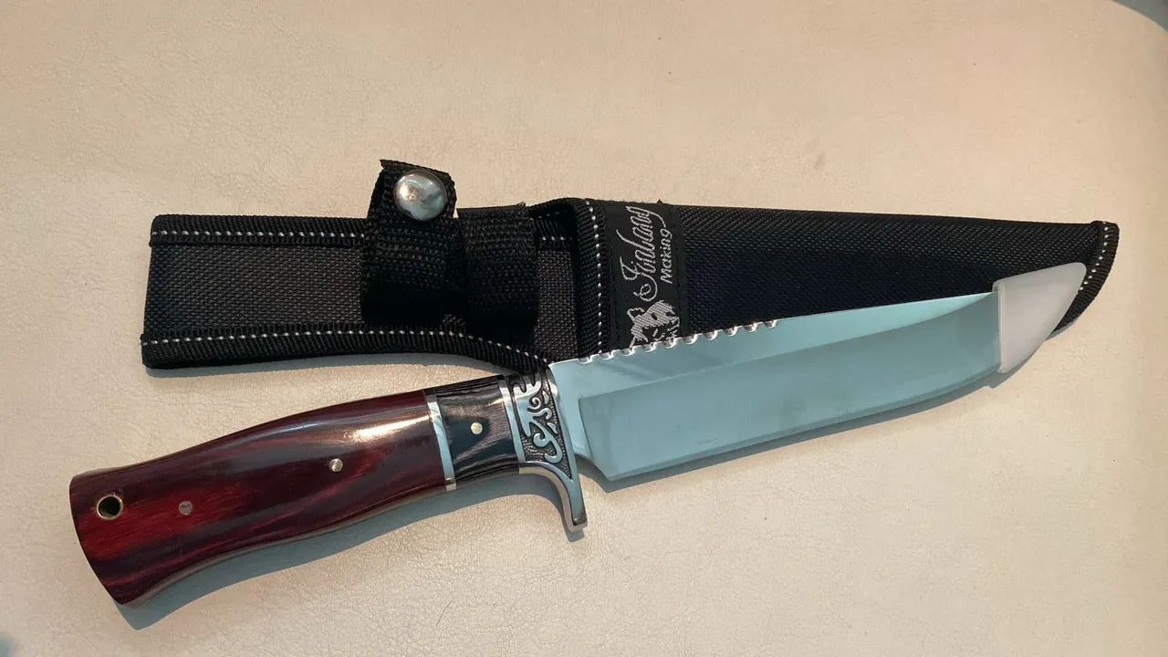 Faca Inox Luxo para Caça, Pesca, Churrasco