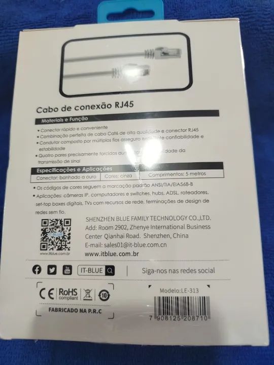 Cabo de Rede CFTV CAT6 5M LE-313 Jk Eletronicos Honestidade e Confiabilidade - Foto 3
