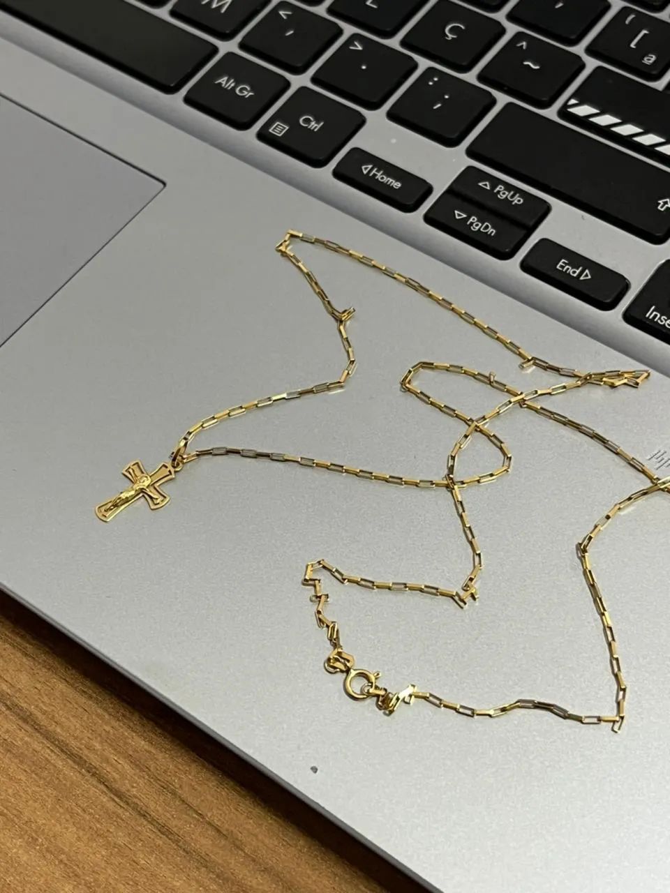 Corrente fina com pingente de Ouro 18k - Foto 4