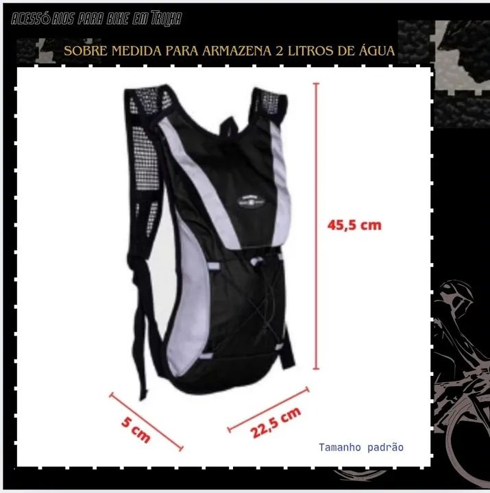 Mochila térmica de Hidratação Ciclismo com refil de 2 litros  - Foto 3