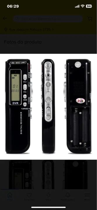 Gravador de voz digital DVR 8GB