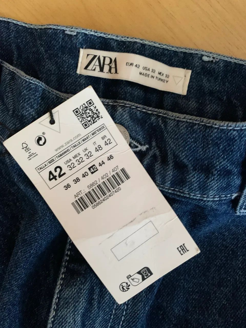 Calça zara cargo relaxed azul nova - Foto 3