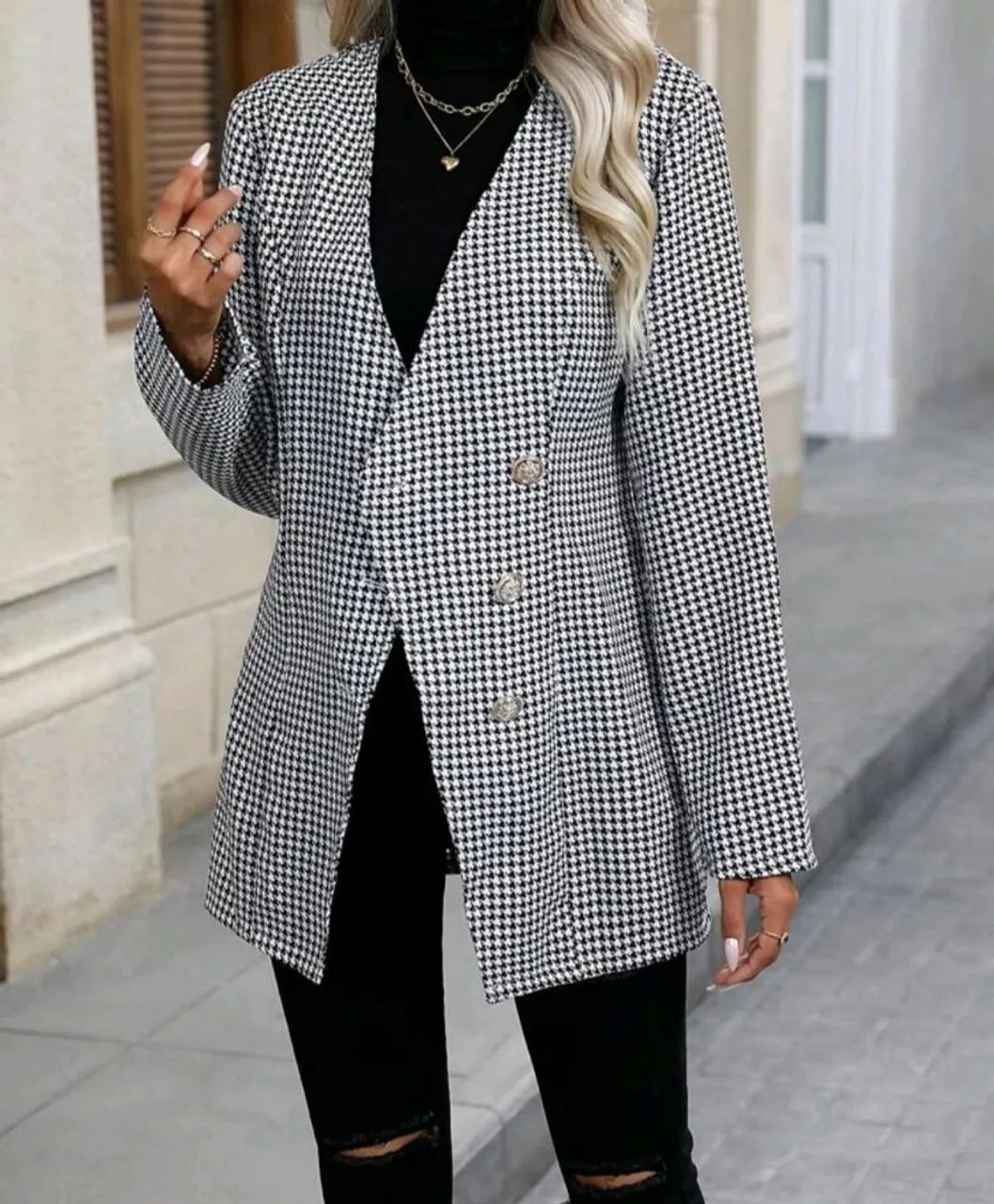 Blazer Xadrez Elegante - Tam p - Foto 2