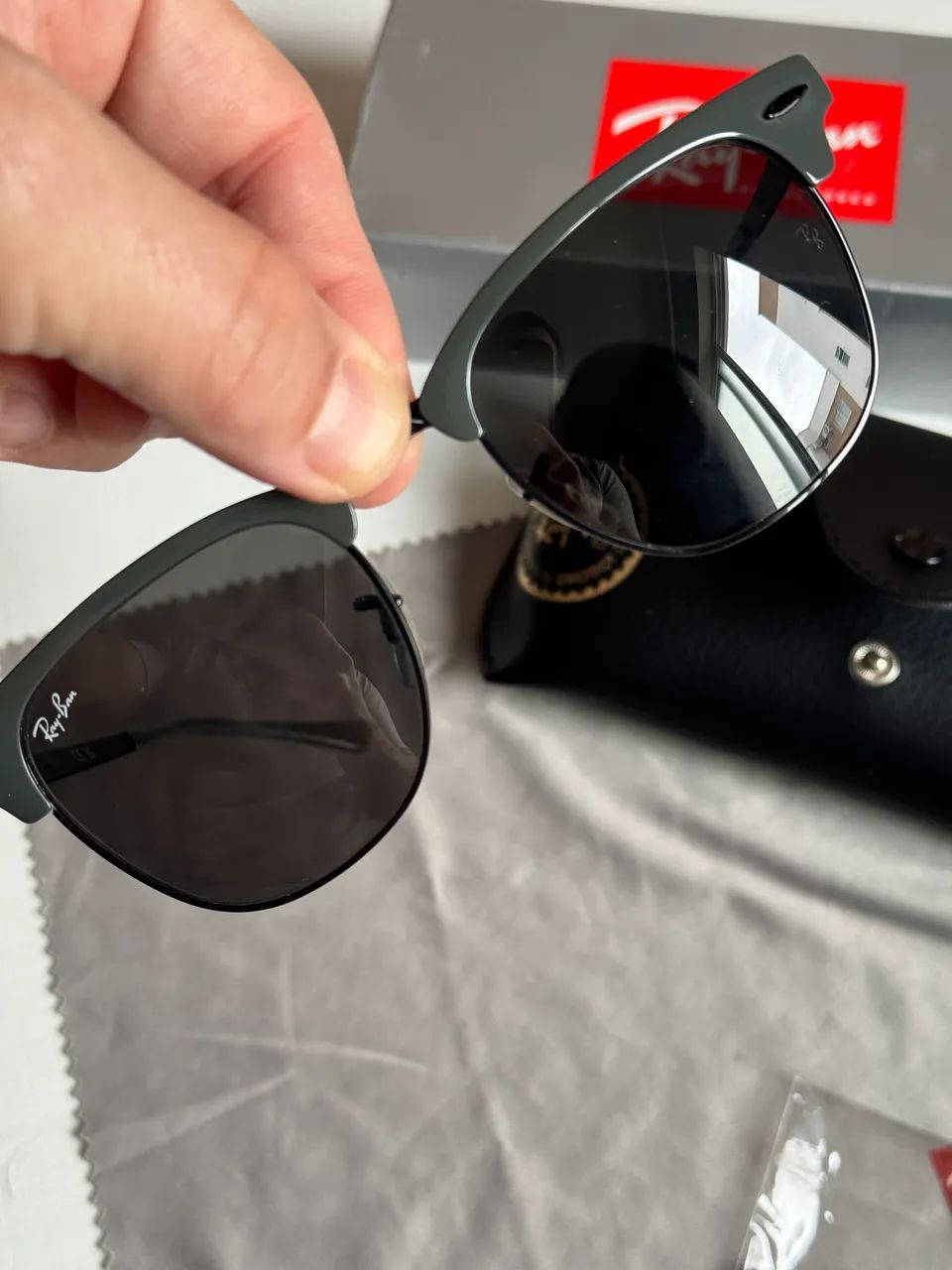 Óculos de sol rayban original clubmaster matal - Foto 5