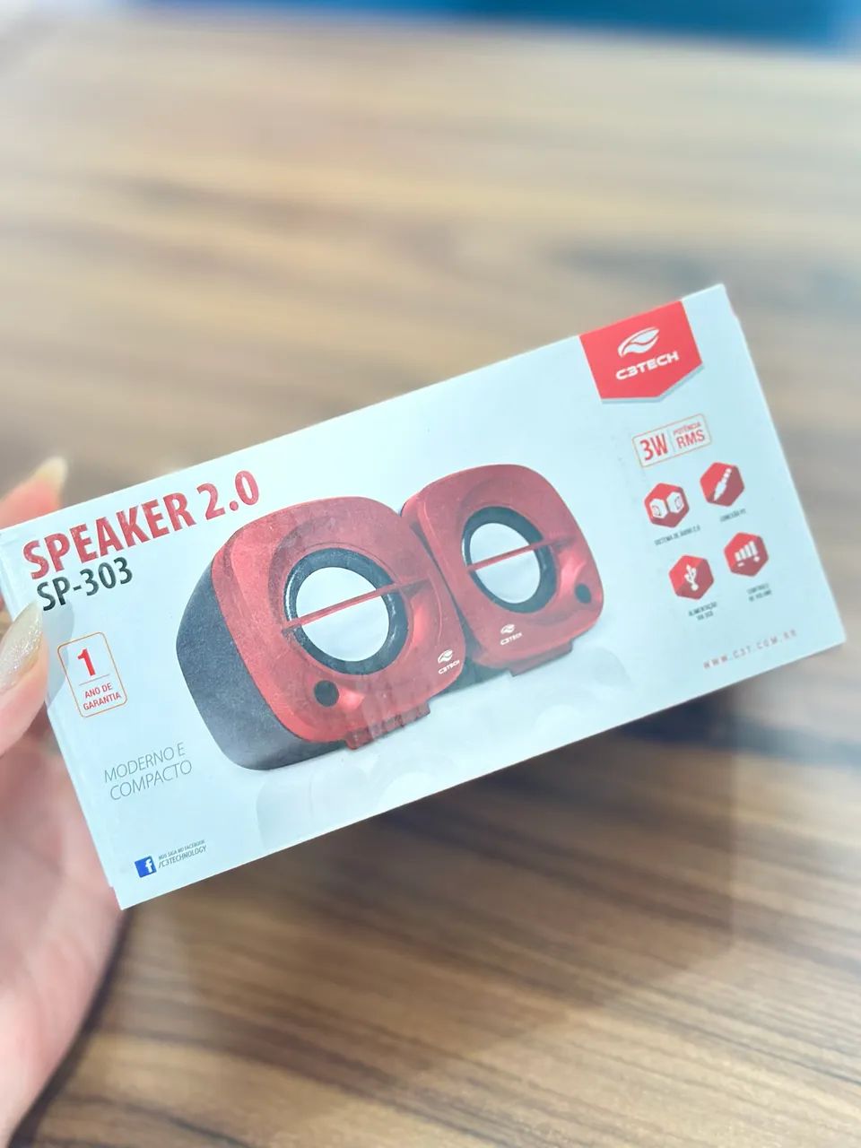 CAIXA DE SOM SPEAKER 2.0 3w SP-303RD C3T - Foto 2