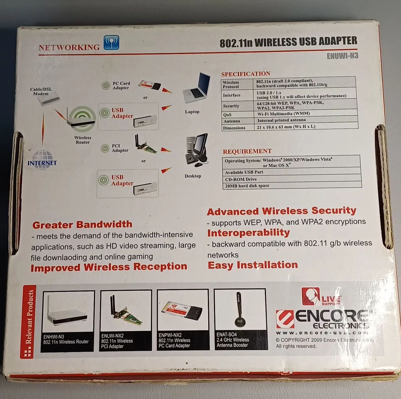 USB Adaptador Wireless 802.11n Encore  - Foto 4
