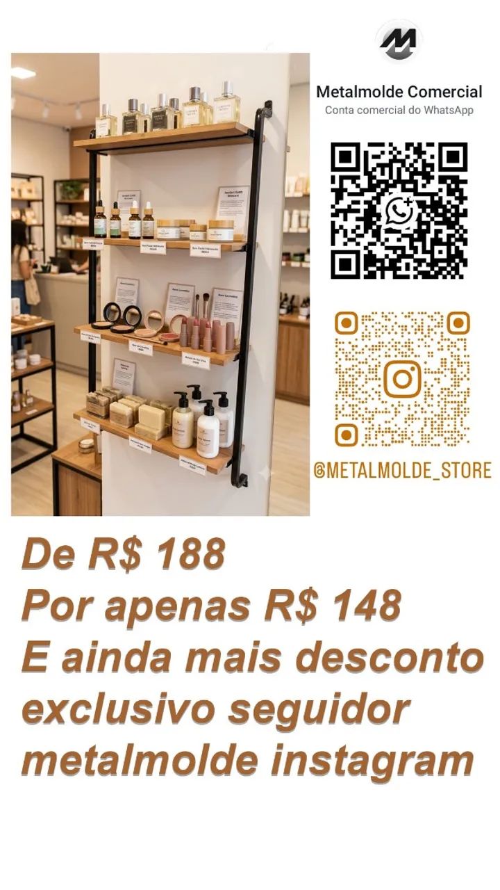 Prateleira Expositora de Parede - A90x L52 cm