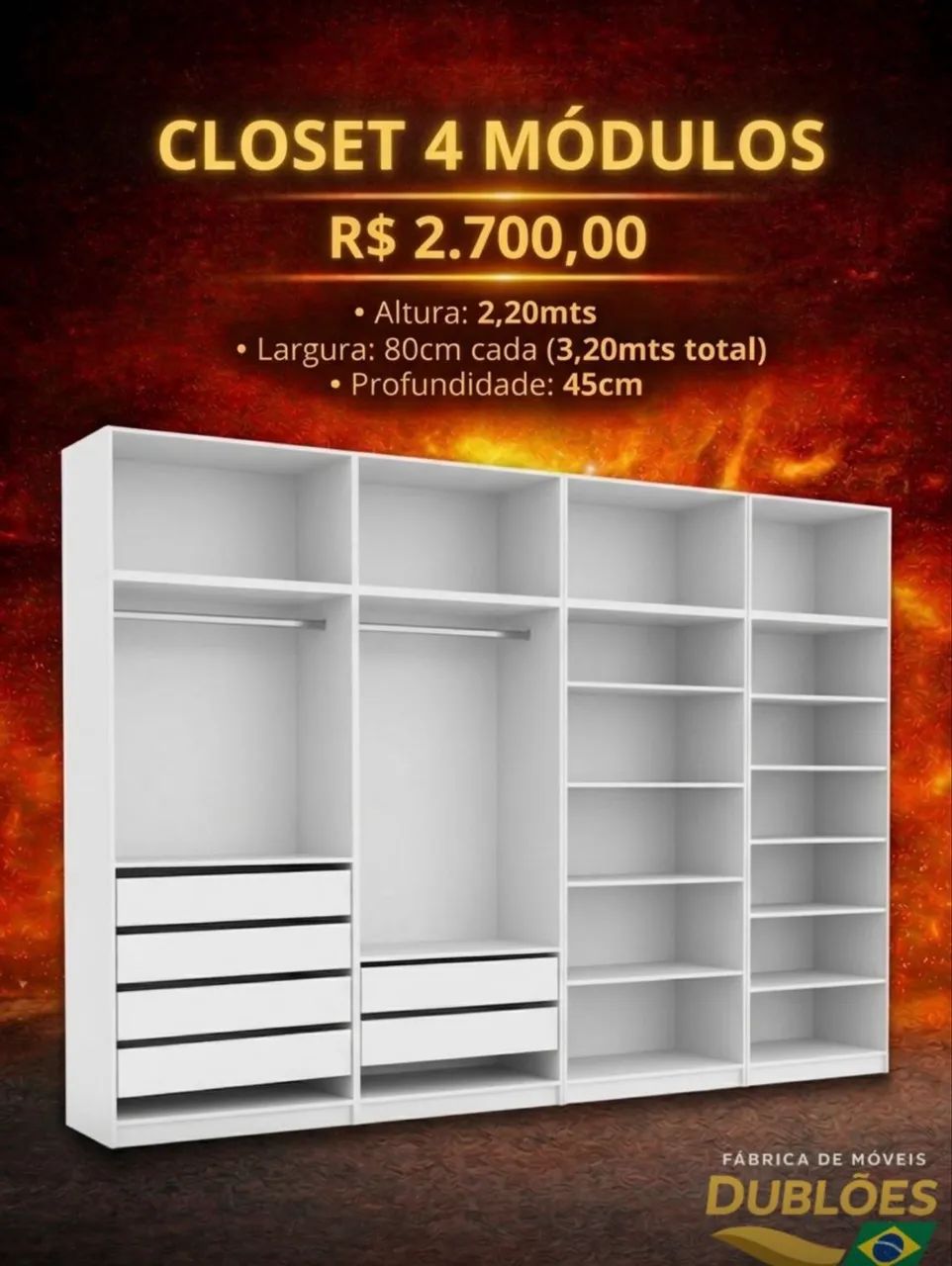 Kit closet 100% MDF $pagamento somente da entrega