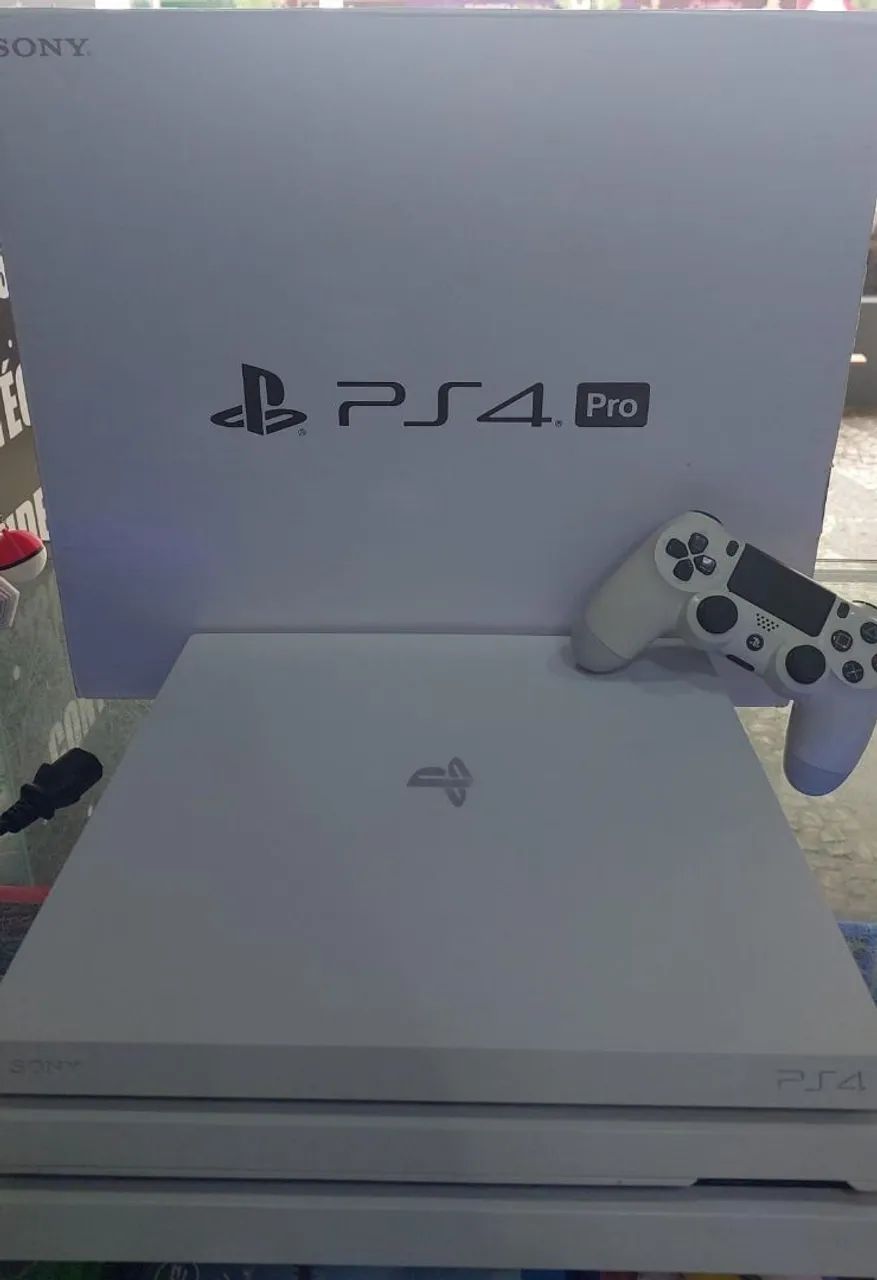 PS 4 pro branco com controle branco - Foto 4
